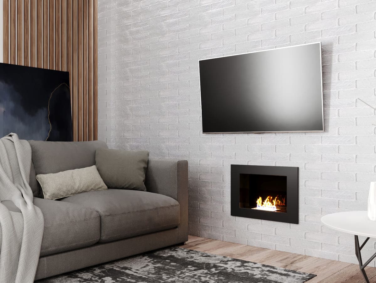 Биокамин "Русский огонь" Лайт 550V встраиваемый с декоративным стеклом (стемалитом) по цене 17 350 руб.